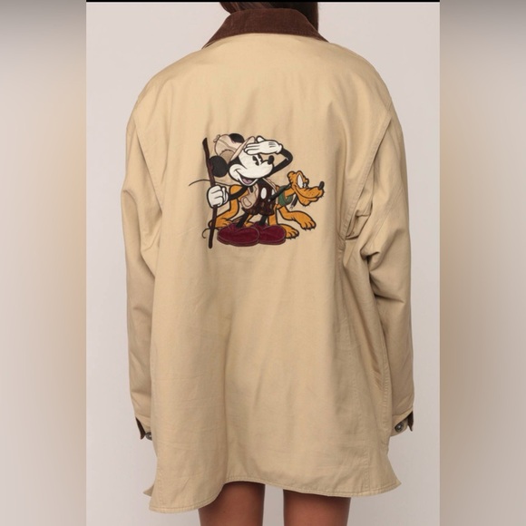 Mickey Mouse Walt Disney Utility  Cargo Tan Jacket Retro Large Reduced Price - Picture 3 of 16